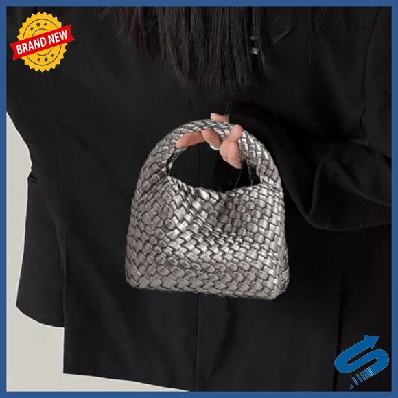 Vegan Leather Mini Tote Bucket Bag with Chain Strap, Adjustable Crossbody - Picture 3 of 7